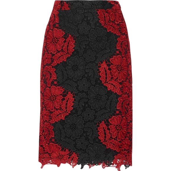 NWOT Alice + Olivia Farrel Guipure Lace Skirt - Picture 2 of 13